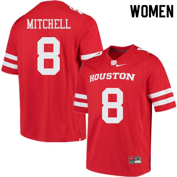 Women #8 Davion Mitchell Houston Cougars College Football Jerseys Sale-Red - Click Image to Close